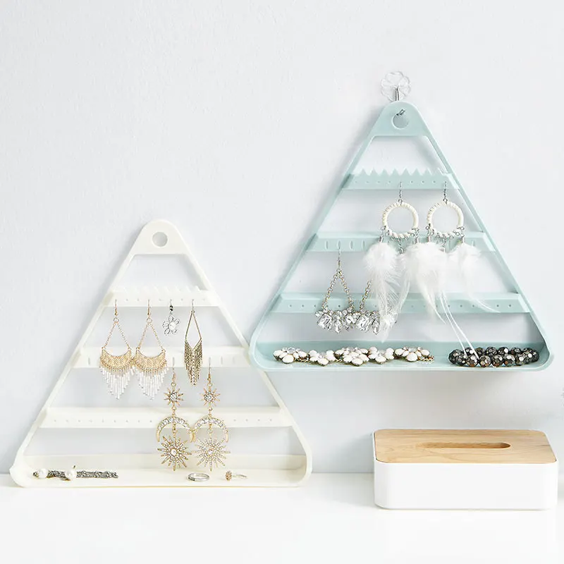 Simple Three-Tier Plastic with Hook Up Rotating Earring Display Jewelry Display Shelf Jewelry Organizer Earrings Holder Showcase