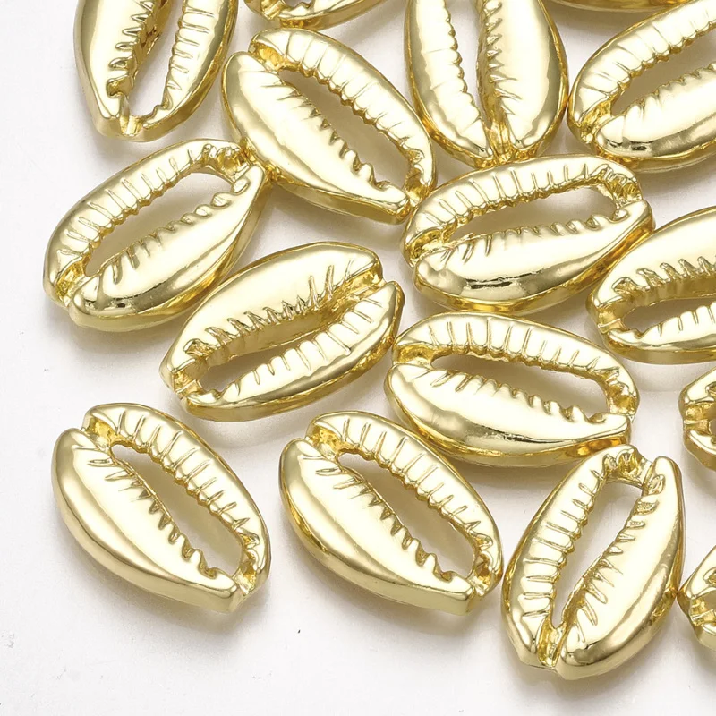 

100pcs 19x12x4mm Alloy Cowrie Shell Pendants for necklace jewelry making,Light Gold Color