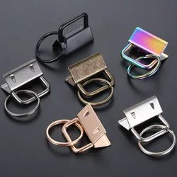 10pcs/set Wristlets Keychain Long Tail Clip Split Ring Buckle Key Fob Chain Webbing Ribbon Iron 26*23mm Belt Purse Bag Pet Leash