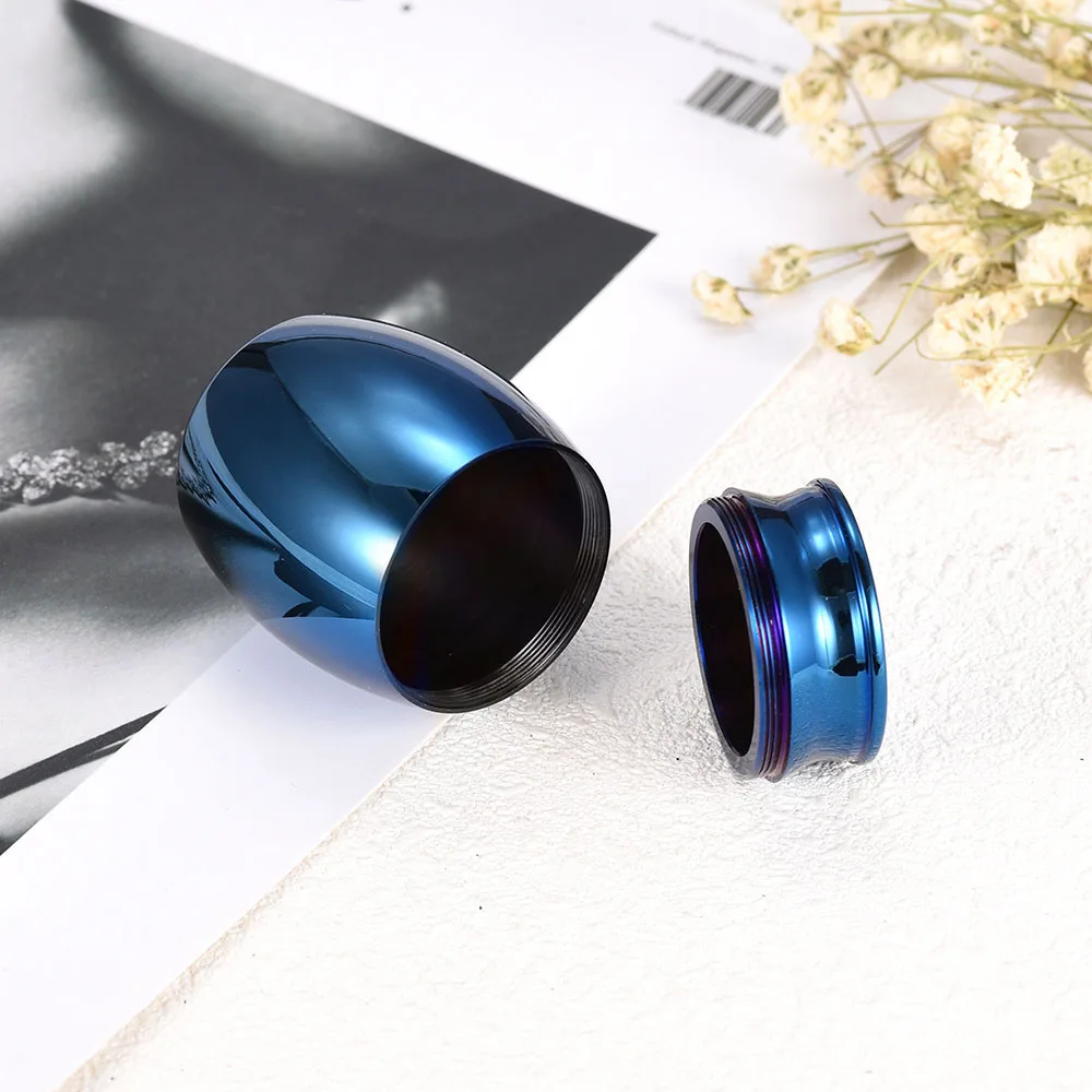 Angel Feather Wings of Liberty Engravable Blue Beautiful Small Pet Caskets Mini Cremation Keepsake Urns for Human Ashes