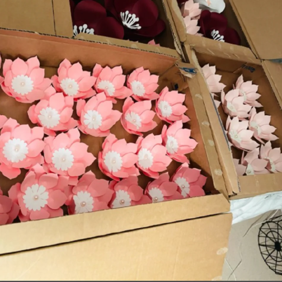 10CM Easy DIY Paper Flowers For Wedding Backdrop Decorations Paper Crafts Nursery Wall Deco Art Baby Shower Birthday Floral Deco