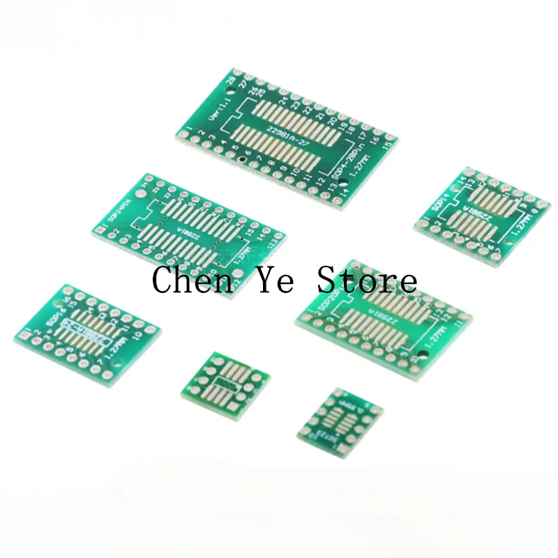 Free Shipping50pcs PCB Board diy Kit SMD Turn to DIP Adapter Converter Plate SOP MSOP SSOP TSSOP 8 10 14 16 20 24 28 SMT To DIP