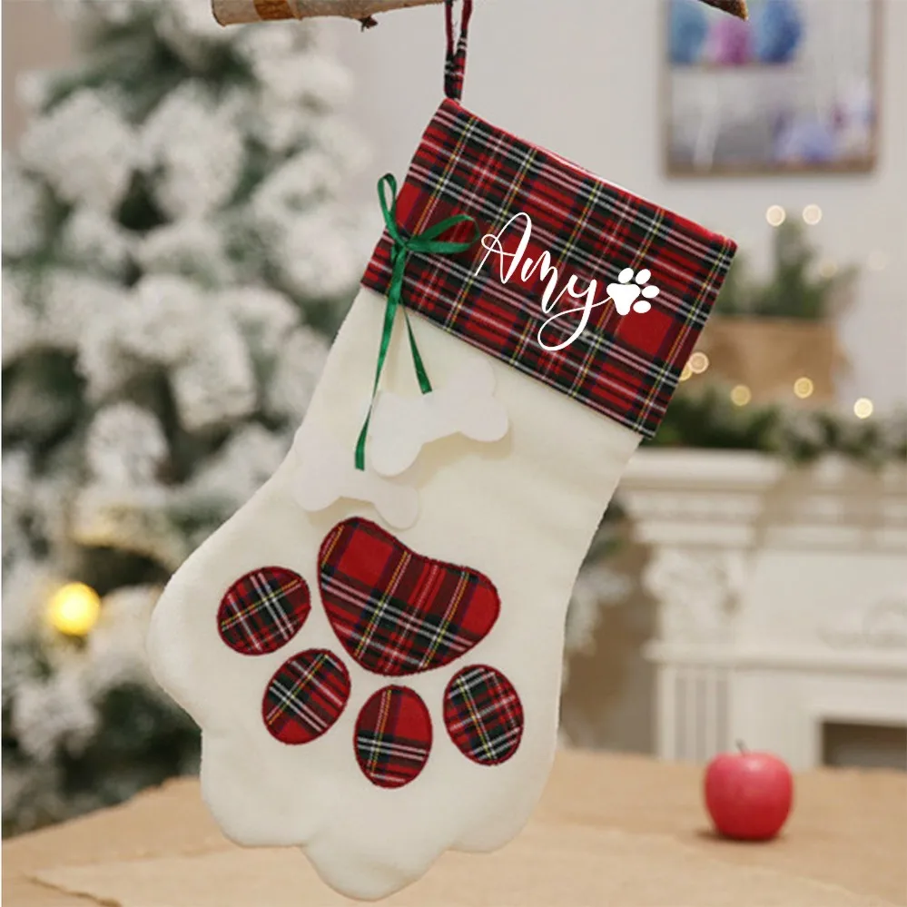 Personalized Dog Stockings Christmas Gift Gogs First Xmas Decorations Unique Custom Name Christmas Stockings Puppy Gifts