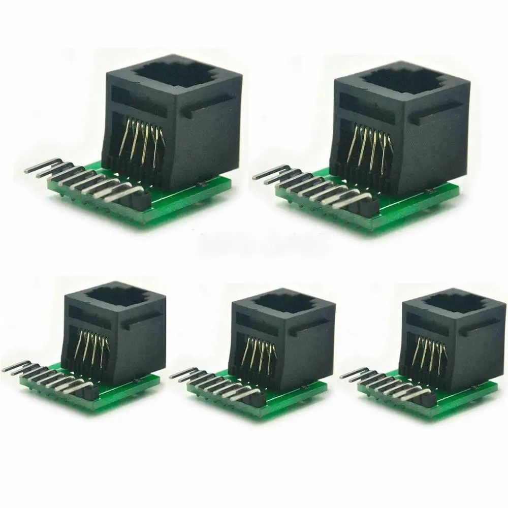 5pcs RJ45 8-pin Connector Breakout Board Kit For Cat5/Cat5e/Cat6 Ethernet Cable