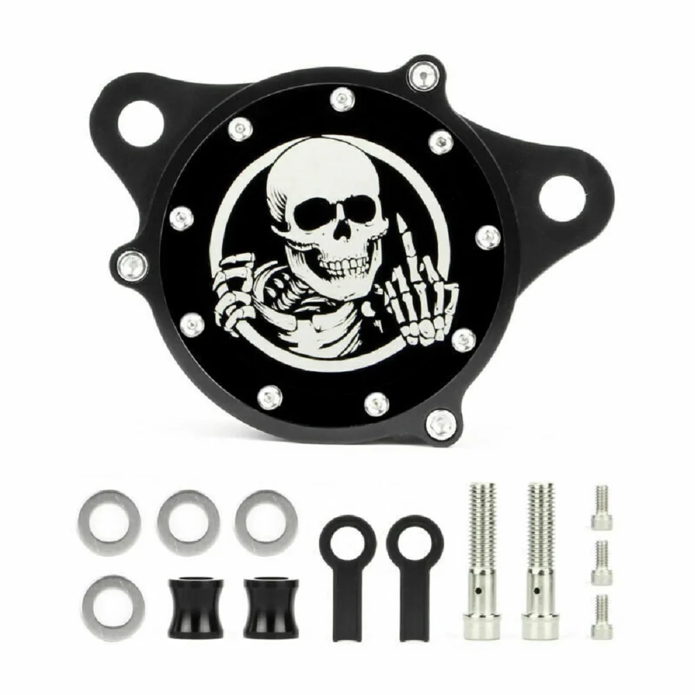 Filtr powietrza motocykla filtr wlotowy System aluminium styl czaszki dla Harley Sportster XL 883 1200 1988-2021