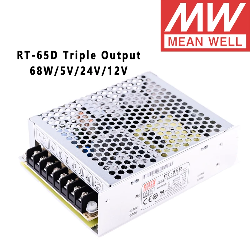 

Mean Well RT-65D 5V/24V/12V AC/DC 68W Triple Output Switching Power Supply meanwell online store