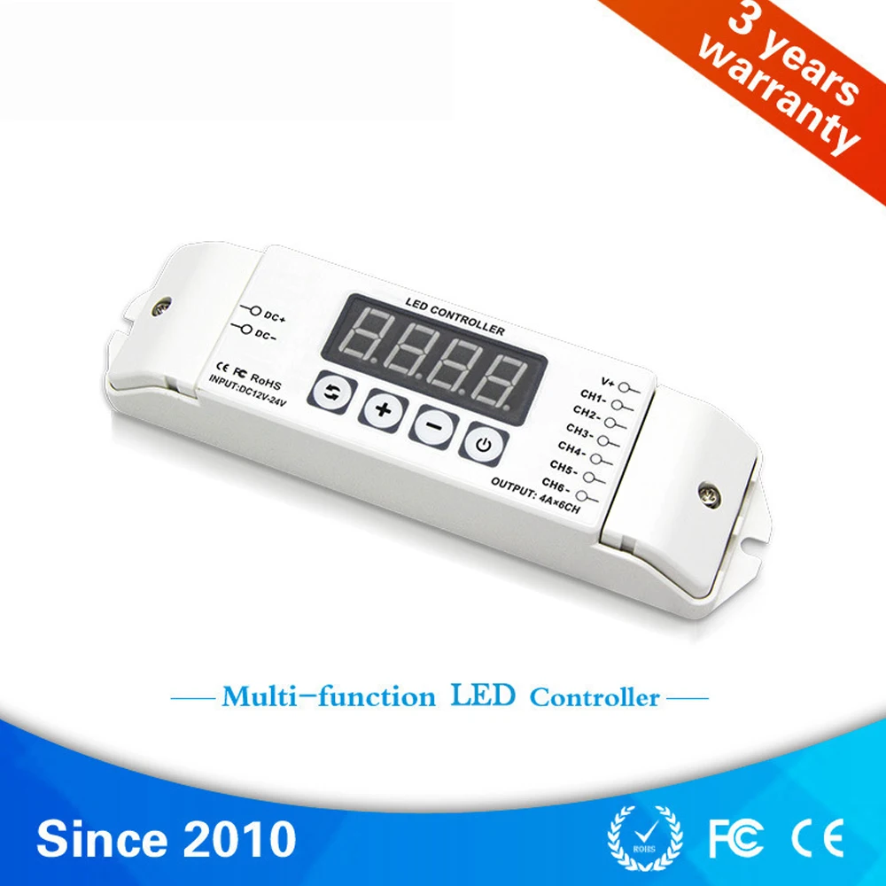 Imagem -02 - Controlador de Lâmpada Digital Gêmeo 4a x 6ch Pwm Tubo Digital com Módulo de Fita de Led e Dimmer