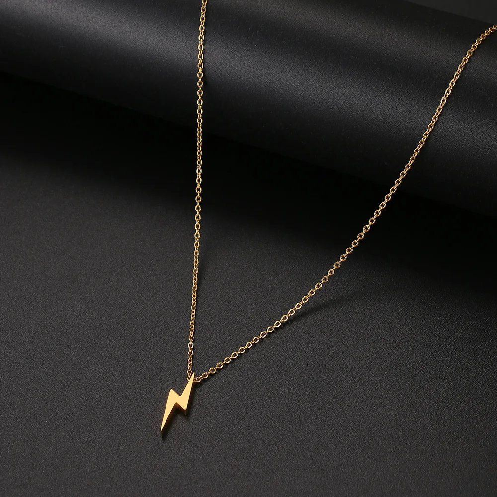 Stainless Steel Necklaces Lightning Fashion Classic Style Men Chain Necklace For Women Jewelry Collar Pendant Friends Gifts NEW