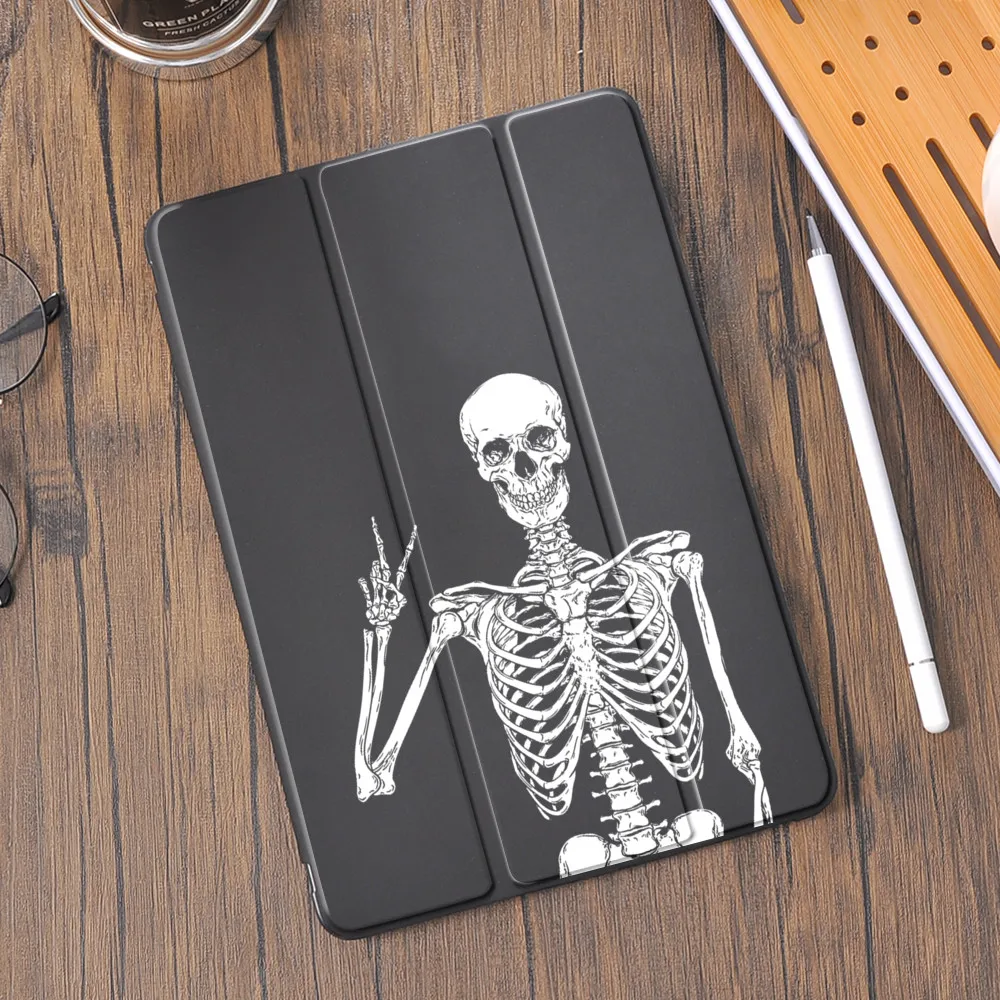 

Skeleton Art Case For iPad Air 4 8th Generation Funda Pro 11 Case 2021 Mini 5 Air 2 Coque Luxury Silicone Accessories Cute Shell