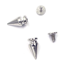 10Sets Punk Cone Spots Garment Rivets Screw Studs Silver Tone DIY Handbag Clothes Shoes Craft Hardware Accessories 9-19mm