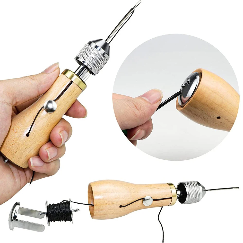 Kit di filo per gufo da cucito in pelle strumenti di cucito artigianali fai-da-te cucitrice rapida cucitura artigianale in pelle tela strumenti di riparazione calzolaio D30