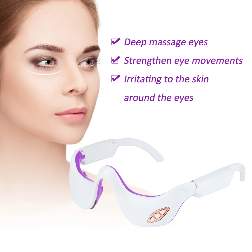 Electric Hot Compress Eye Massager Anti-Ageing Wrinkle Dark Circle Removal Skin Rejuvenation Micro Current Beauty Care Device