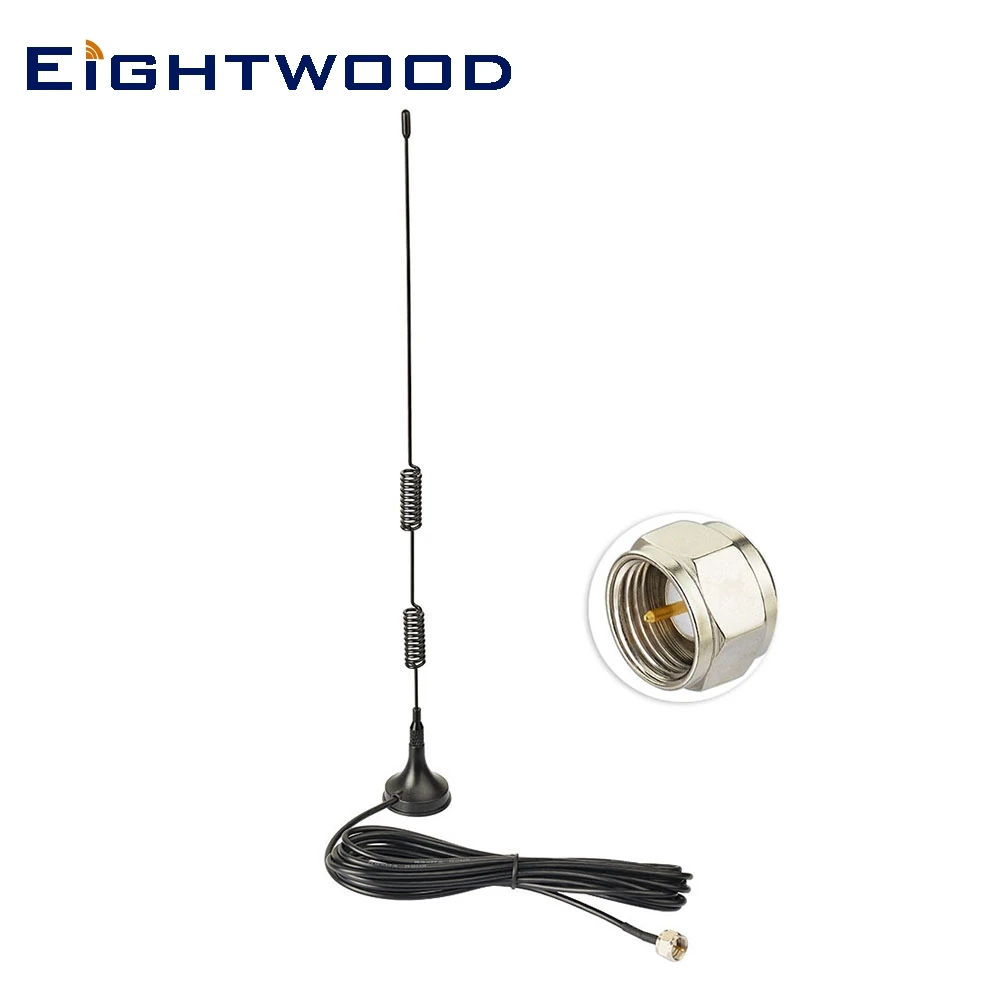 Eightwood FM Radio Antenna Aerial Magnetic Base With F Male Connector for Denon Pioneer Onkyo Yamaha Marantz Stereo Receiver