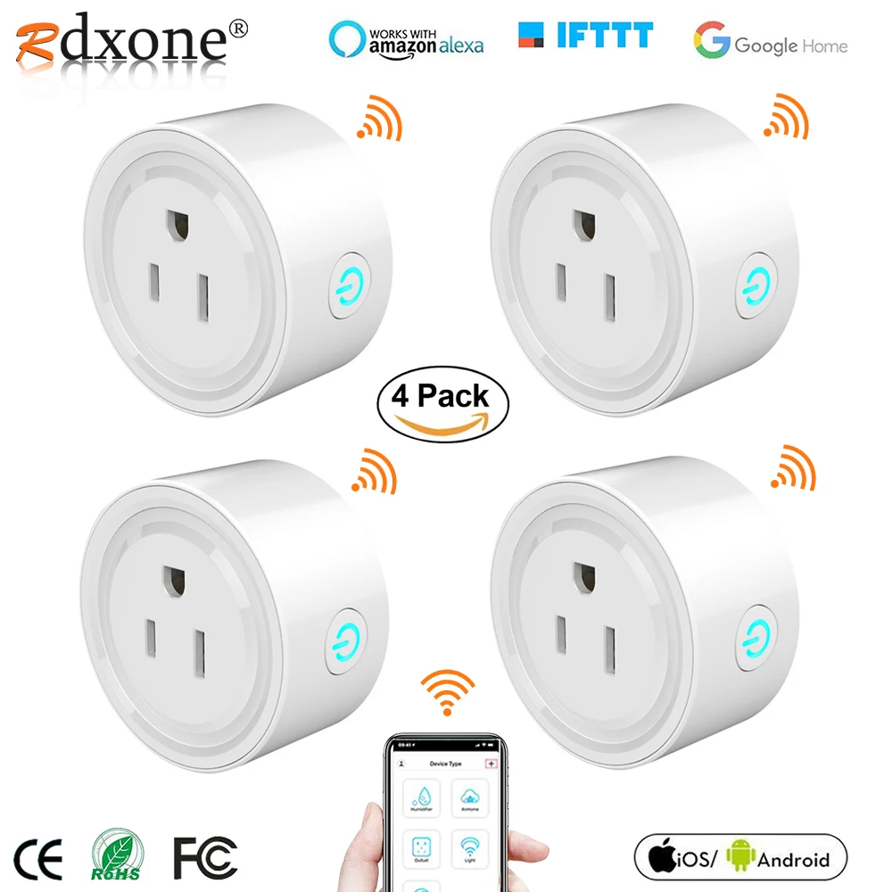 Smart Plug, Rdxone Mini WiFi Outlet Works with Alexa, Google Home,   Only Supports 2.4GHz Network