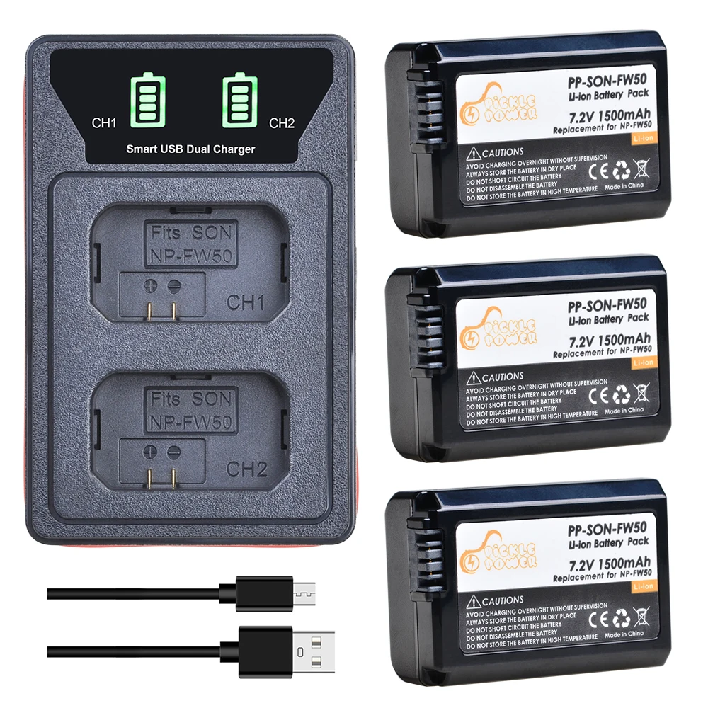 NP-FW50 NP FW50 Digital Battery Charger For Sony A6000, A6500, A6400 ,A6300, A7, A7II, A7RII, A7SII, A7S, A7S2, A7R, A7R2, A5100