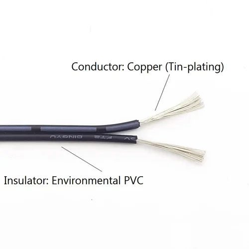 Imagen 2 del producto Cable de cobre de 1/5/10M, 2 pines, 16, 18, 20, 22, 24, 26, 28 30 AWG, negro, rojo, blanco, UL2468, Cable de extensión de iluminación LED para coche eléctrico DIY
