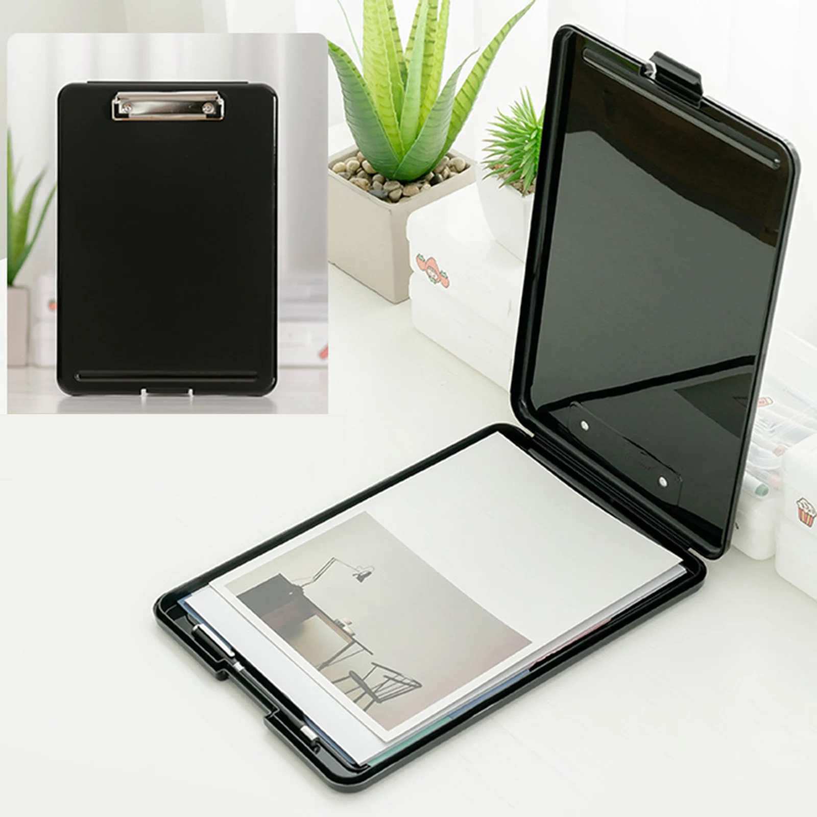 Portapapeles de plástico A4, carpeta de documentos a prueba de agua, estuche de papel de prueba, papelería de oficina multifuncional