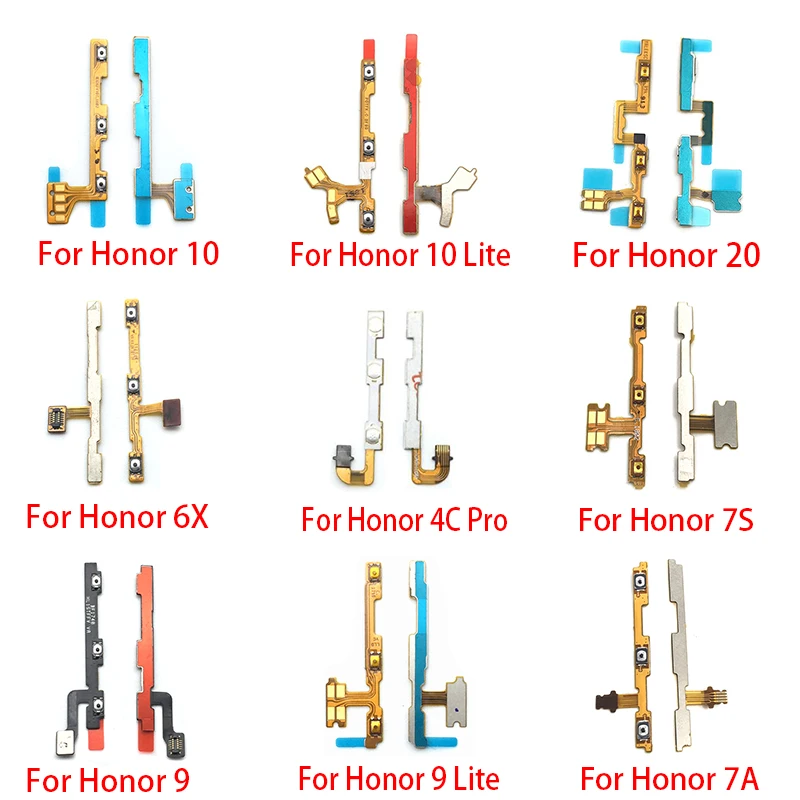 New Power on/off  Switch Button Side Key Volume Up Down Flex Cable For Huawei Honor 8 9 10 20 Lite 6X 7X 8X 7A 20 4C 30 30s Pro