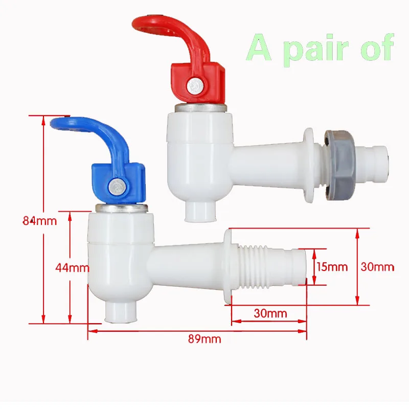 1 pair Drinking fountain faucet Water dispenser faucet Water dispenser switch hot and cold water mouth piano key press type