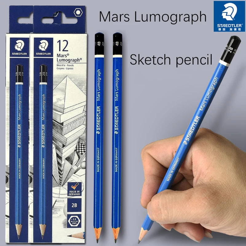 1pc Staedtler Mars Lumograph Sketching Pencil Artist Professional Drawing Graphite Pencil 12B-10H Lead Grade