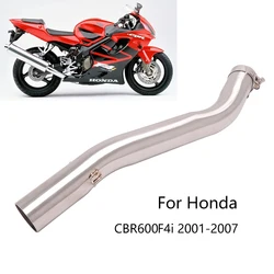 For Honda CBR600F4i 2001-2007 Exhaust Pipe Motorcycle Mid Link Tube Slip On 51mm Muffler Escape Stainless Steel of 304