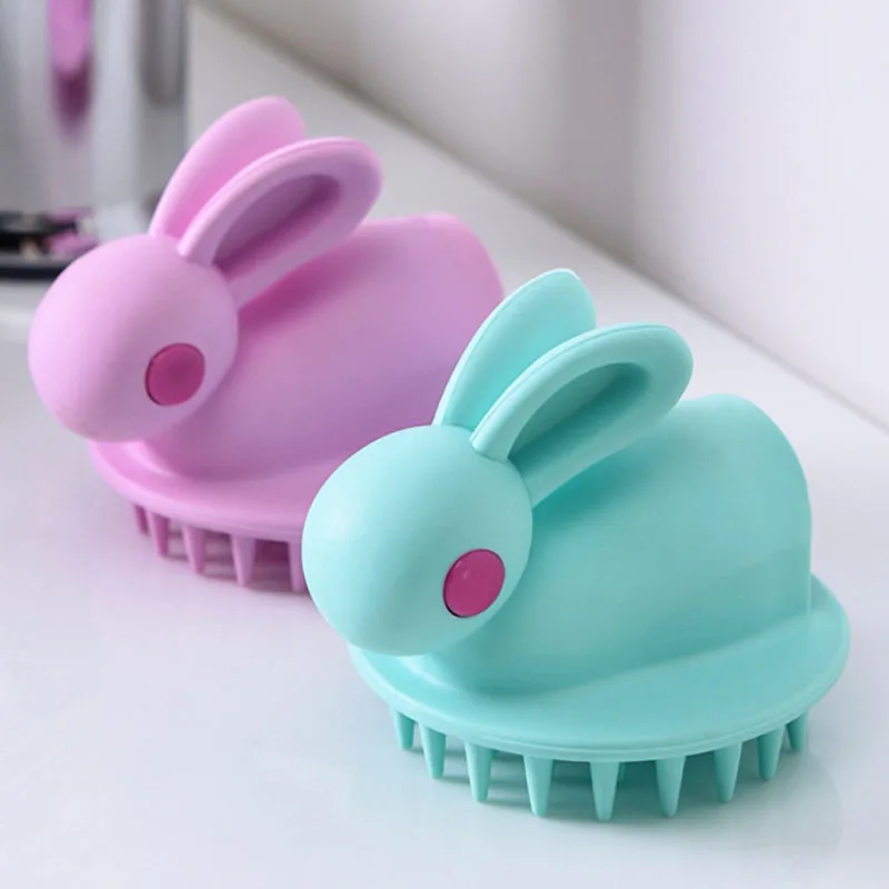 

Silicone Head Body Scalp Massage Brush Bunny Shampoo Brush Hair Washing Comb Shower Brush Bath Kids Massage Brush Hair Brush