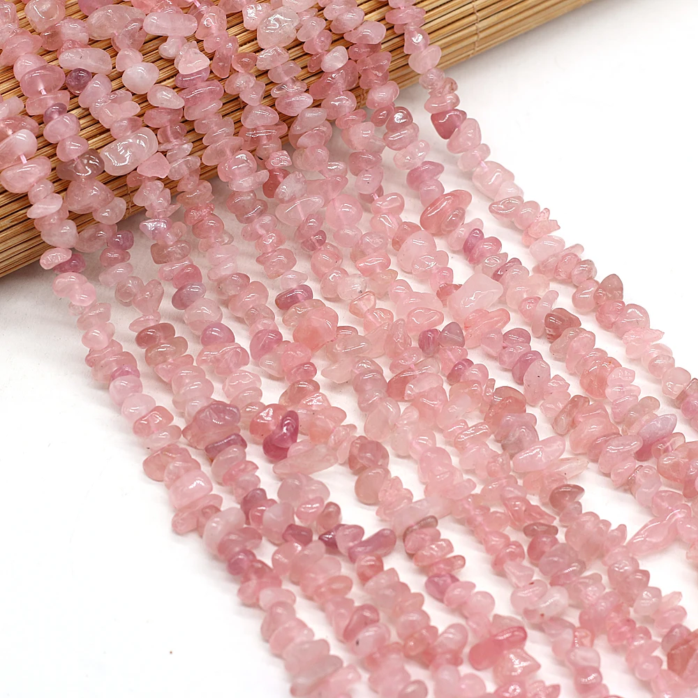 

40CM Irregular Freeform Chip Gravel Beads Natural Rose Quartzs Beads For Jewelry Making DIY Necklace Bracelet 3x5-4x6mm