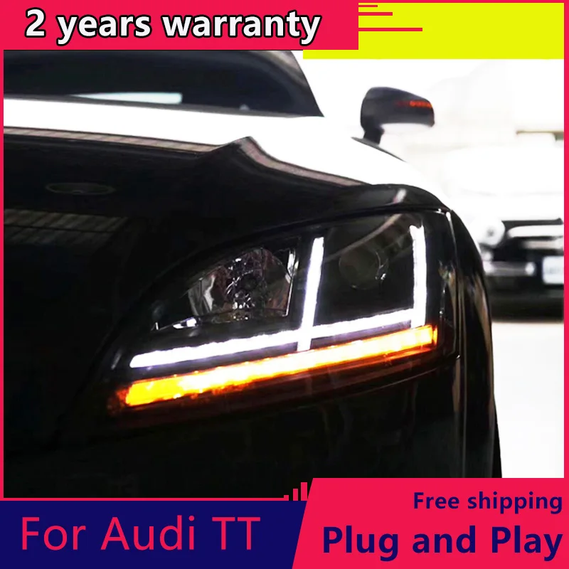 KOWELL Car Styling for Audi TT headlight 2006-2014 led headlight for TT Headlight Lamp with dynamic turn signal