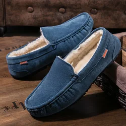 Suede Leather Loafers Mens Casual Boat Shoes Moccasins Hombre Footwear Winter Man Sneakers Slip on Footwear Male Adult Luxury