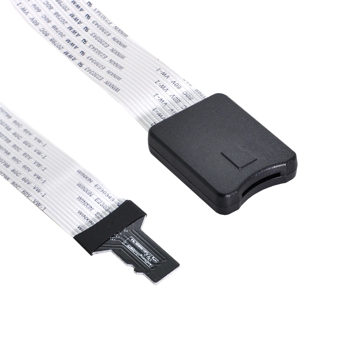 Cablecc مايكرو SD TF بطاقة الذاكرة عدة الذكور إلى TF أنثى تمديد لينة شقة FPC كابل تمديد 25 سنتيمتر