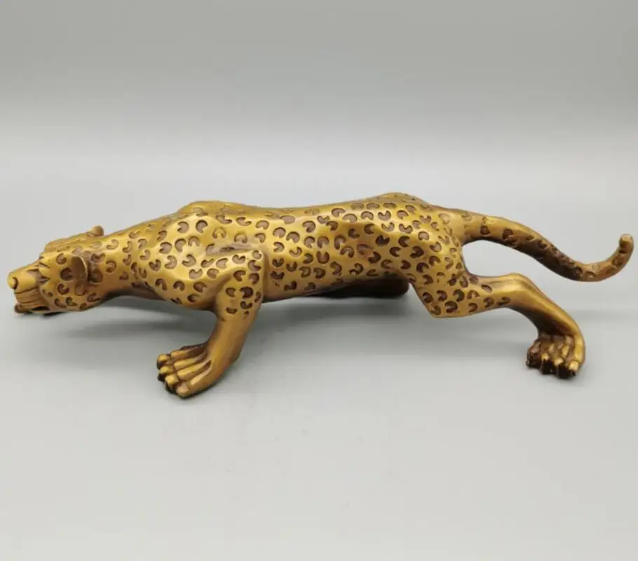 

China brass gold money leopard crafts statue