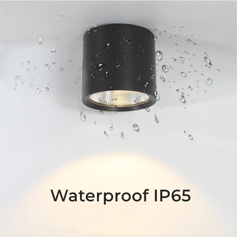 Spot lumineux LED pour le plafond, imperméable conforme à la norme IP65, éclairage d\'extérieur, montage en Surface, idéal pour une salle de bain,