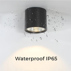 Waterproof IP65 LED Ceiling Downlights Surface Mounted Outdoor Bathroom 7W 12W 18W Toilet Kitchen Cylinder Spot Lighting Fixture