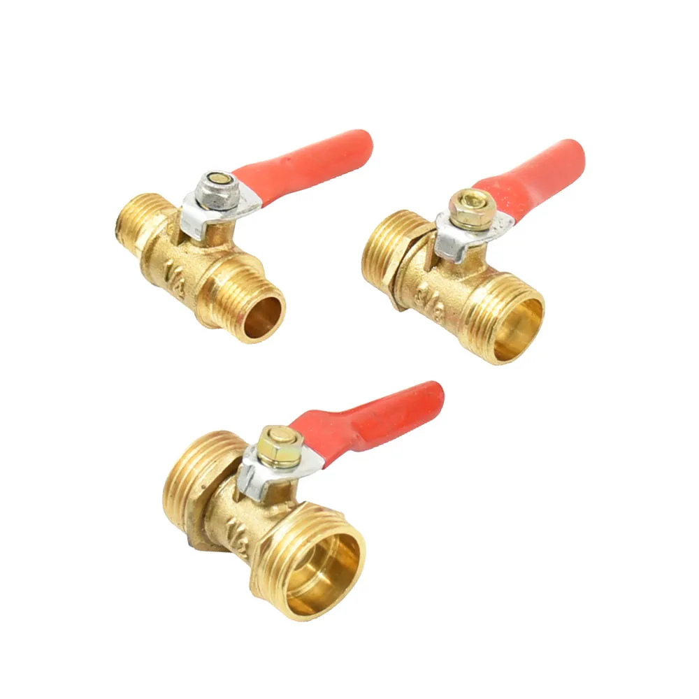 Brass 1/4 3/8 1/2 Inch Male Thread Valve Water Garden Tap Connector Drip Irrigation Fittings Pipe Repair Coupler 1pcs
