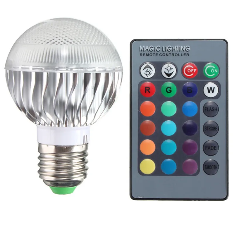 Risparmio energetico E27 9W RGB LED lampadina lampada 16 cambia colore con telecomando IR per supporto domestico Dropshipping