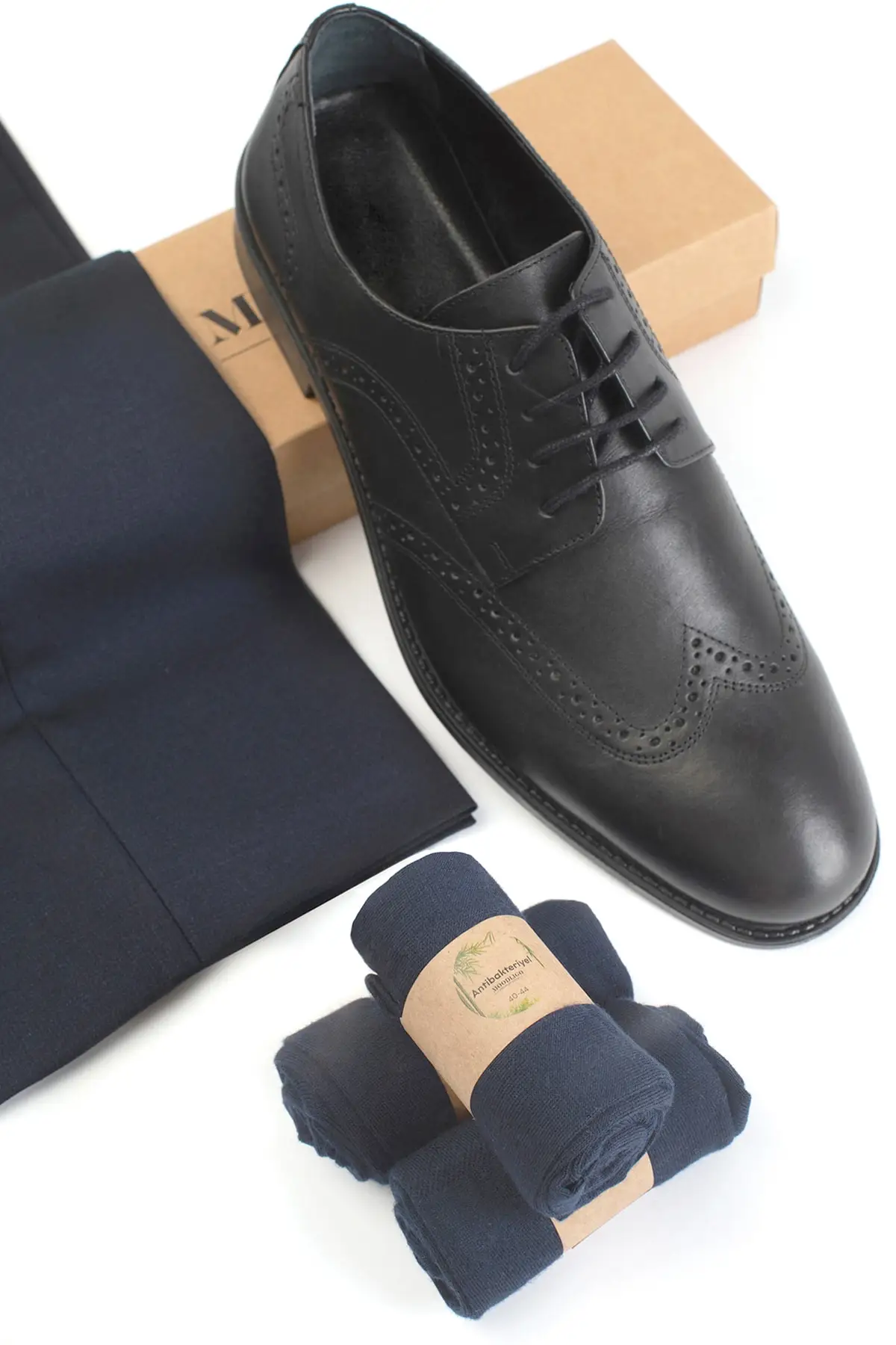 Skarpety męskie Premium 6 Pack Bamboo-2 czarne, 2 granatowe, 2 wędzone. Nadaje się do codziennego użytku, Giftable, z bezpłatną wysyłką