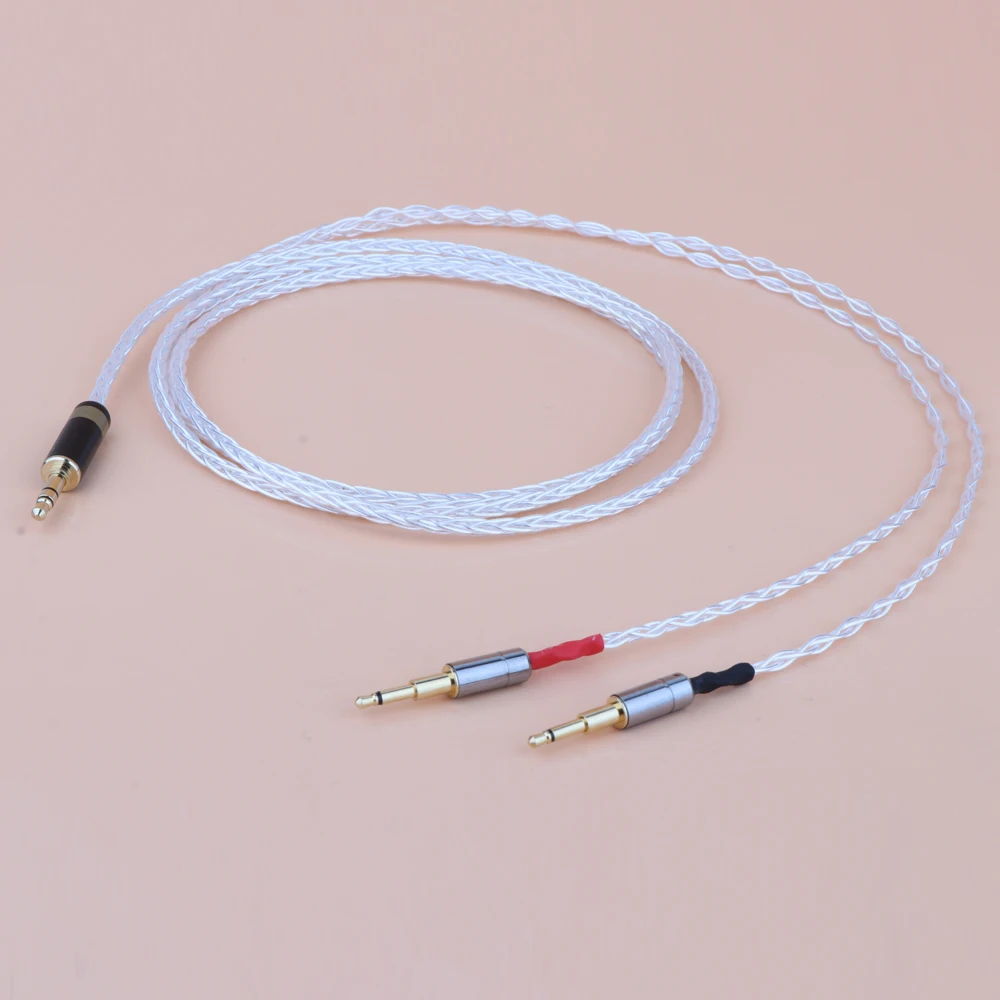 New 819AG 3.5mm Stereo 8core Silver Plated Headphone Upgrade Cable for Audioquest Nighthawk/Nightowl Oppo PM-1 PM-2