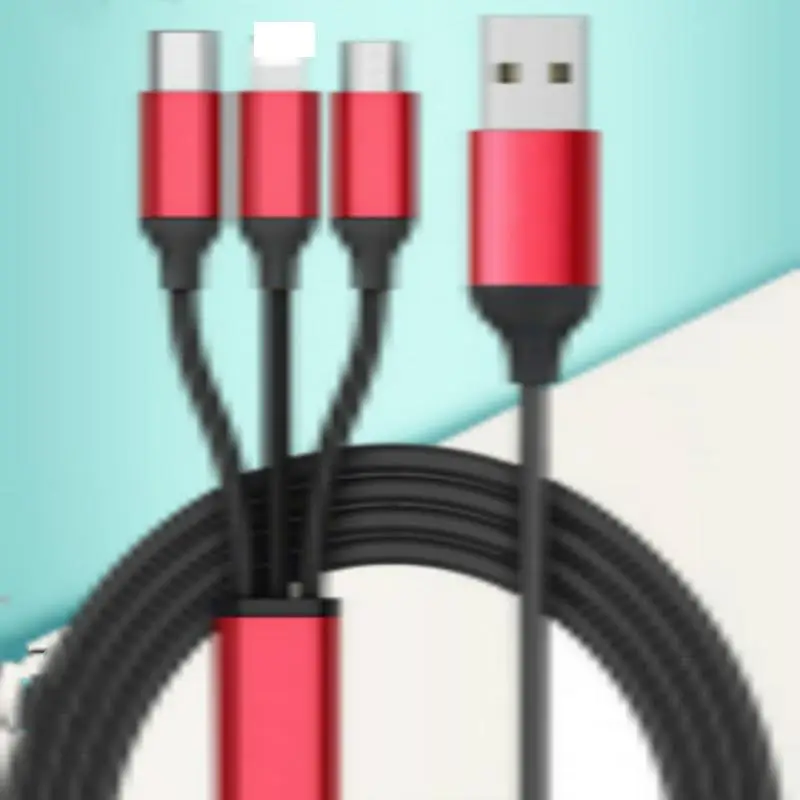 

Multifunctional One-to-three Data Line USB Charging Line Nylon Braided Line Three-in-one Fast Charging Mobile Phone Line