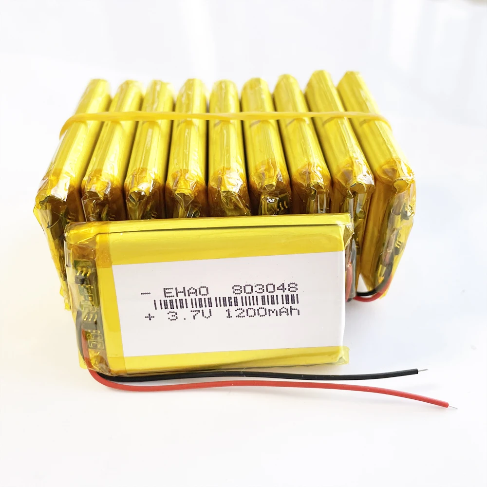 

10 PCS 3.7V 1200mAh Polymer Lithium Lipo Rechargeable Battery 803048 For Mp3 GPS Recording Pen Bluetooth Massager Scanner