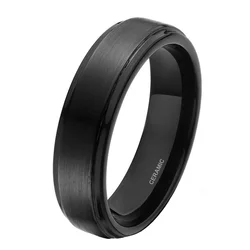 Kolmnsta 6mm 8mm Black Ceramic Ring Men Wedding Band Engagement Rings Male Jewelry Bague Ceramique Maleanel Masculino Rings