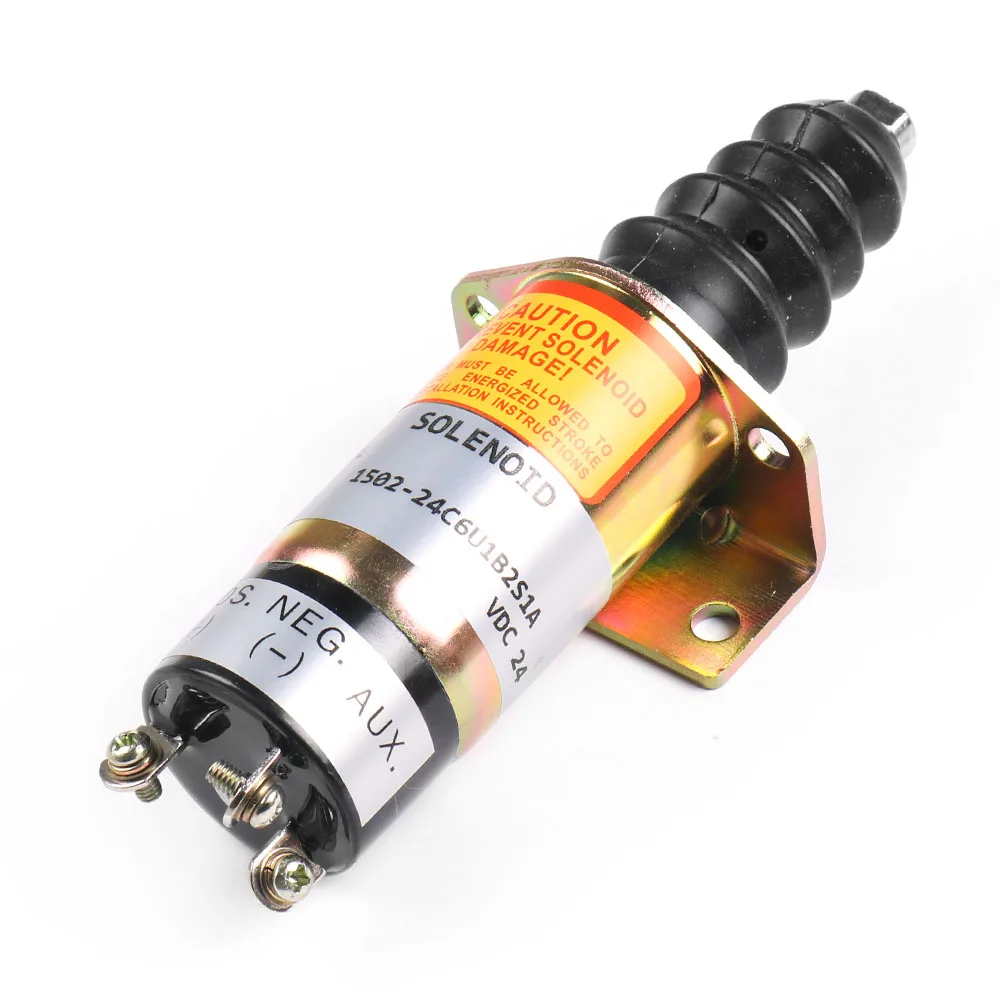 24V Fuel Shutdown Shut off Stop Solenoid Valve 1502-24C6U1B2S1A For Woodward For Cummins For Lister Petter SA-2944T