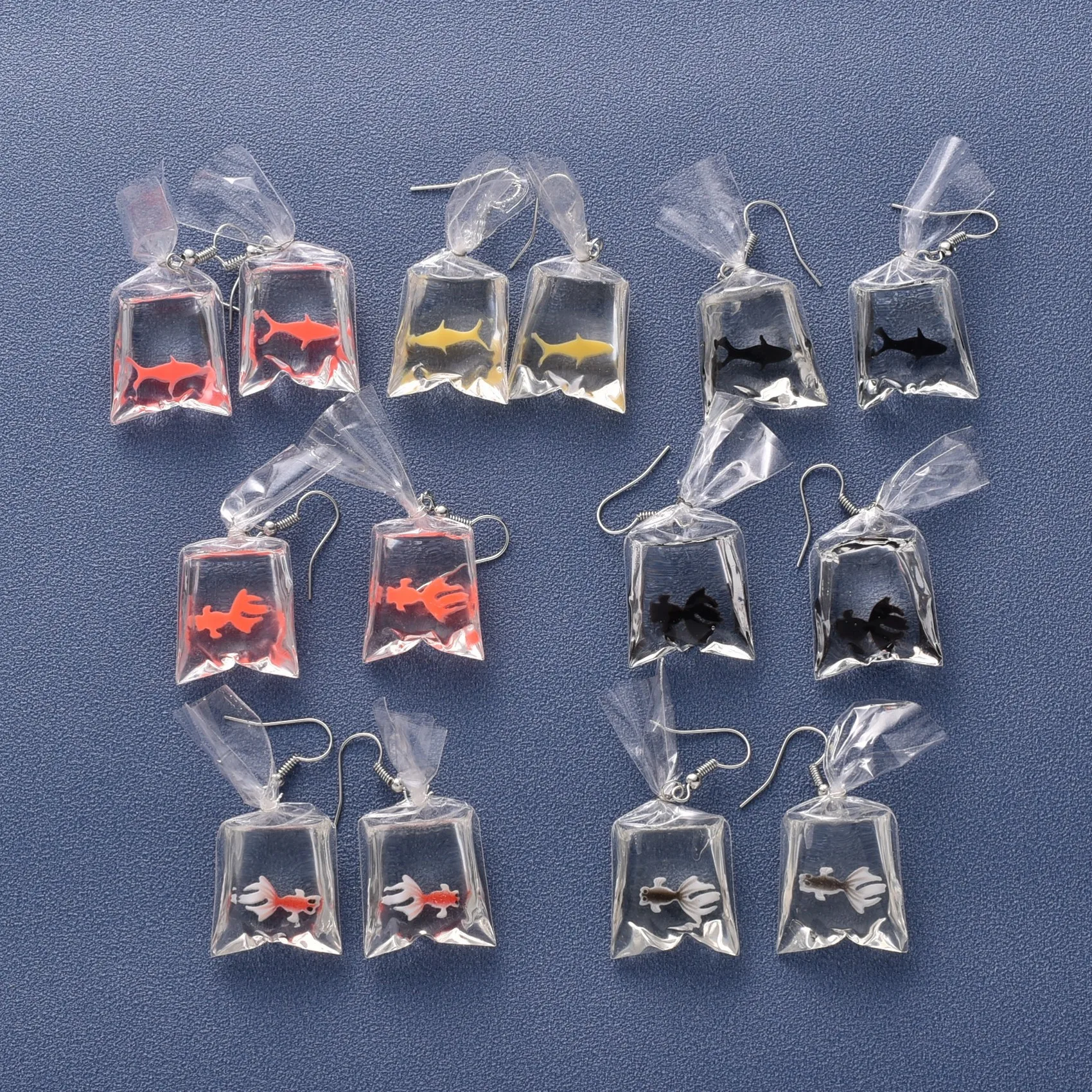 Fashion Creative Transparent Candy Goldfish Bag Earrings Female Personality Carp Resin Earrings Earrings