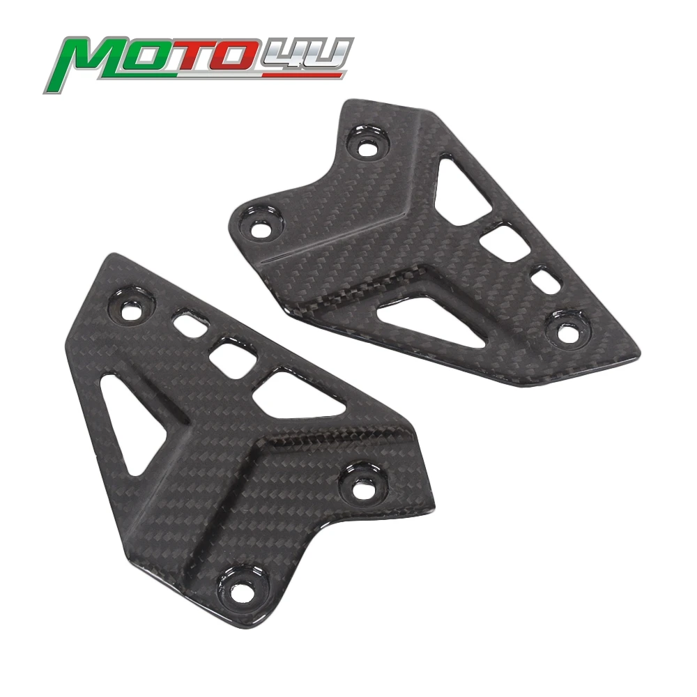 

For Kawasaki Z900 Z 900 Real Carbon Fiber Motorcycle Heel Guard Rearset Plate Foot Peg Protector Overlay Gloss