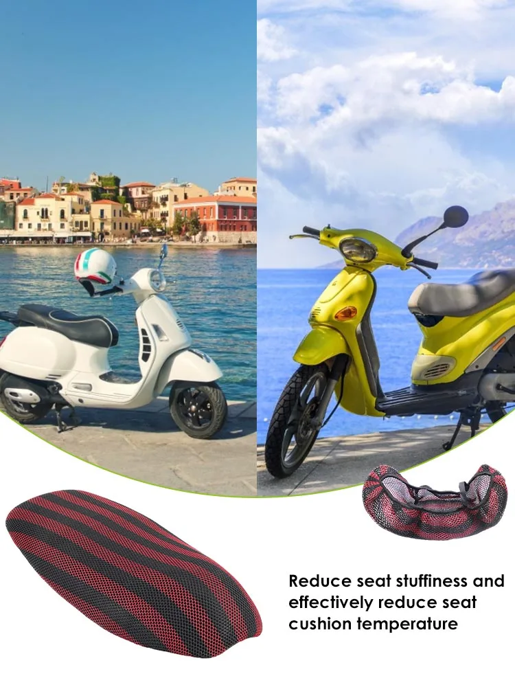 Motorcycle Seat Cover Anti-Slip Waterproof 3D Scooter Moped Breathable Mesh Net Seat Cushion Motorcycle Accessories Fashionable