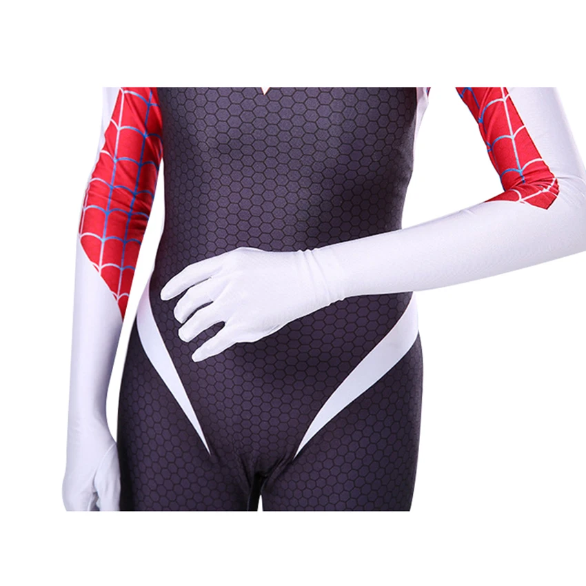 Superheld Gwen Stacy Cosplay Girl Jumpsuits Halloween Kostuum Voor Kid Carnaval Maskerade Zentai Bodysuit Festival Feestjurk