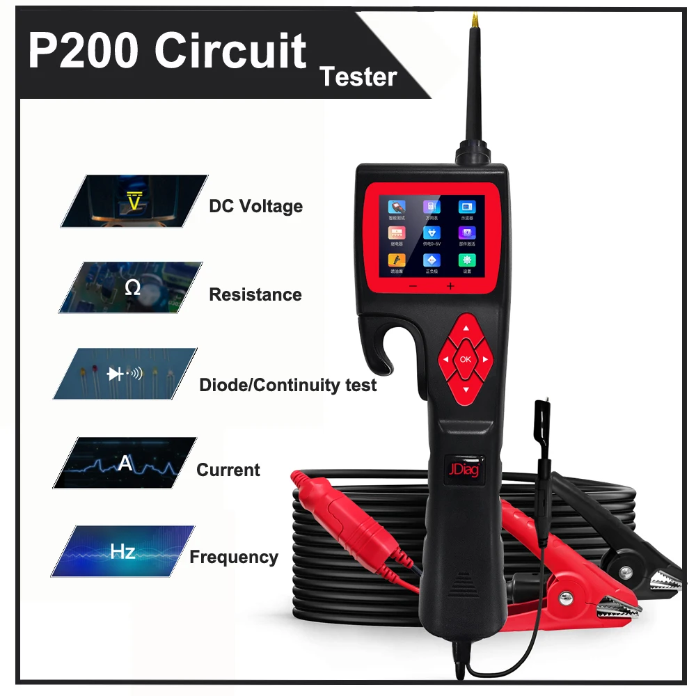 

TopDiag P200 9-30V SMART HOOK Powerful Probe Intelligent Circuit Analyzer P200 Quickly Electronic Circuit Testing Tool P200