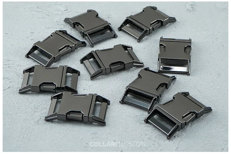 1pc Metal Colorful Side Release Curved Buckles Durable Plated Buckle 10mm, 15mm, 20mm, 25mm Dog Collar Paracord DIY Accessories