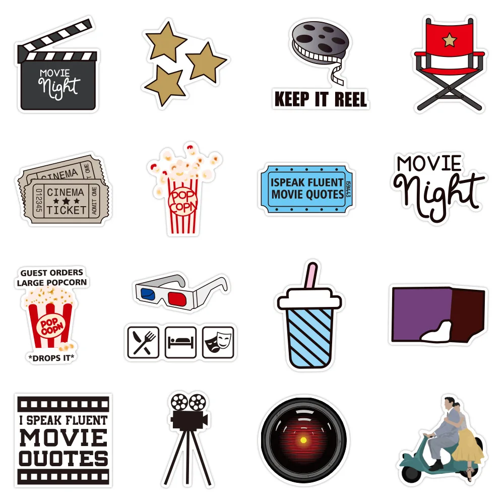 10/30/50pcs Movie Party Cartoon Stickers Aesthetic DIY Phone Case Laptop Scrapbooking Water Bottle Graffiti Kids Sticker Decal