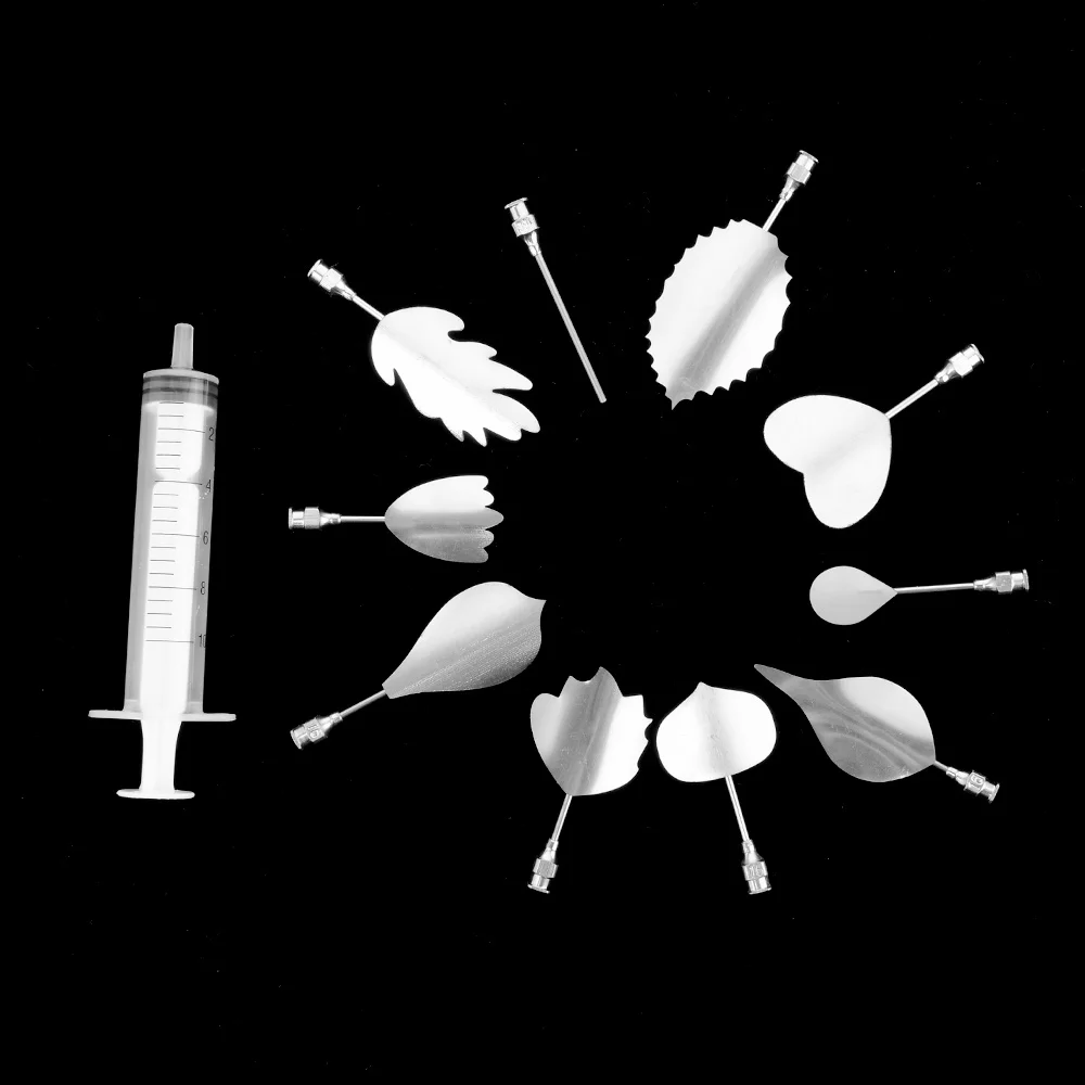 10Pc 3D Gelatin Jelly Art Pudding Flower Cake Decoration Mold Moulds Needle Tools Baking Pastry Decor Art Needls With Tube New