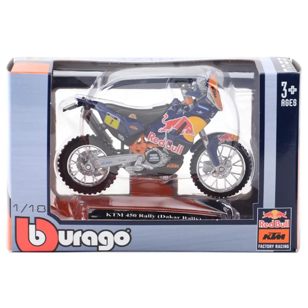 Bburago 1:18 2019 Dakar KTM 450 Rally Static Die Cast Vehicles Collectible Motorcycle Model Toys